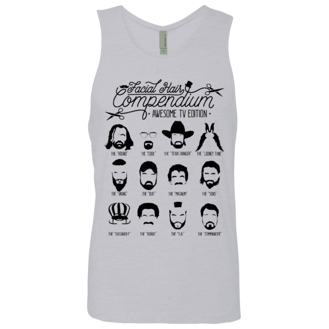 T-Shirts Heather Grey / Small The TV Facial Hair Compendium Men's Premium Tank Top