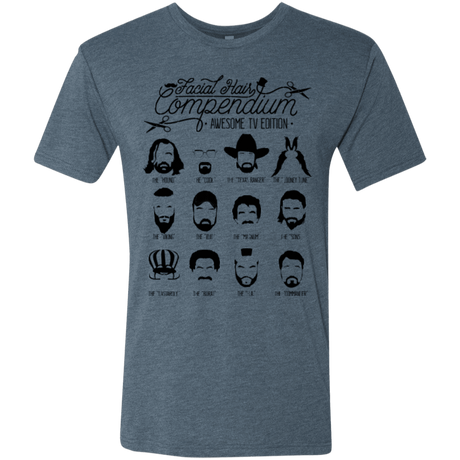 T-Shirts Indigo / Small The TV Facial Hair Compendium Men's Triblend T-Shirt