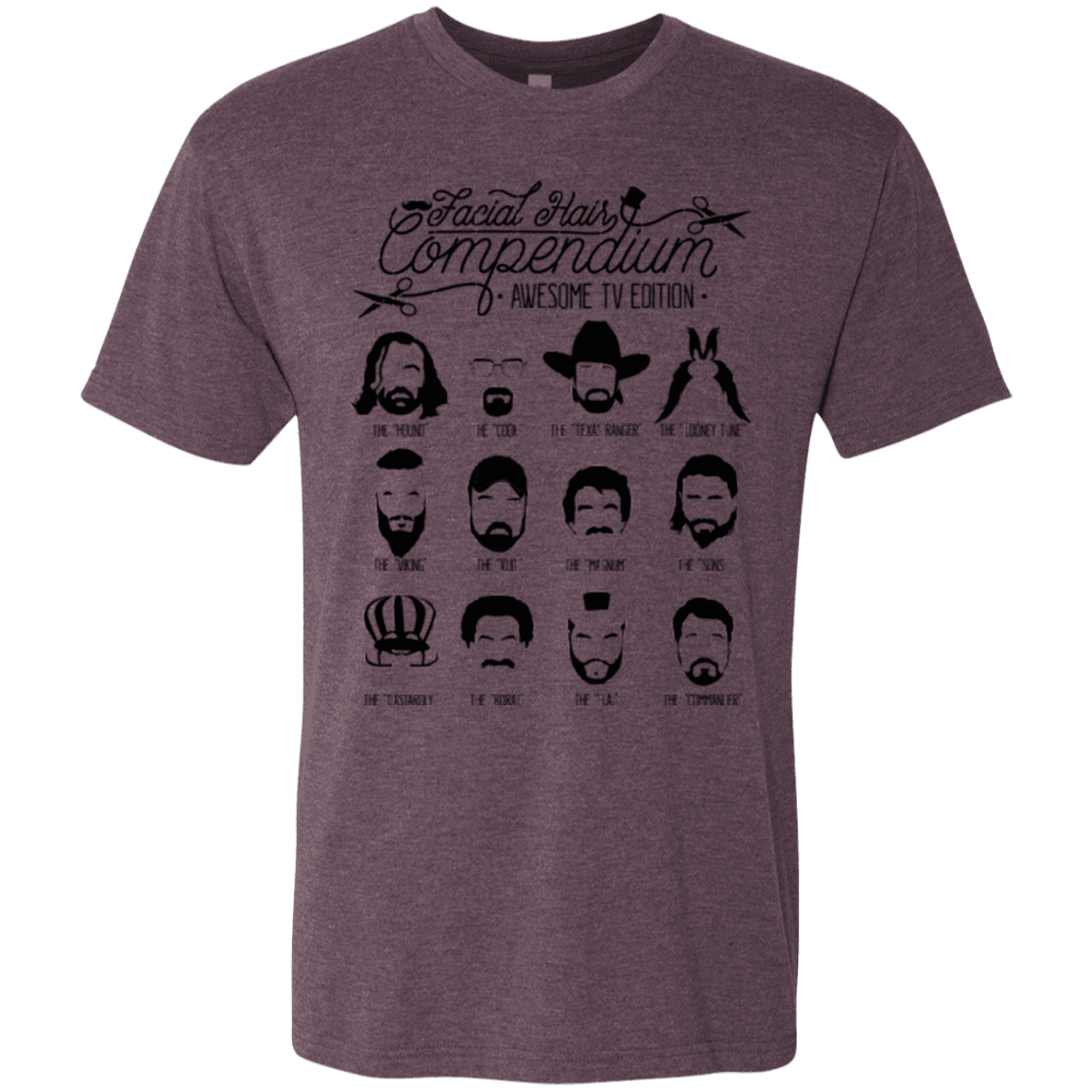 T-Shirts Vintage Purple / Small The TV Facial Hair Compendium Men's Triblend T-Shirt