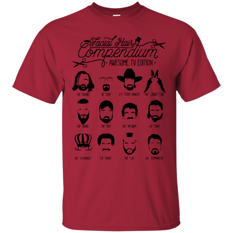 T-Shirts Cardinal / Small The TV Facial Hair Compendium T-Shirt