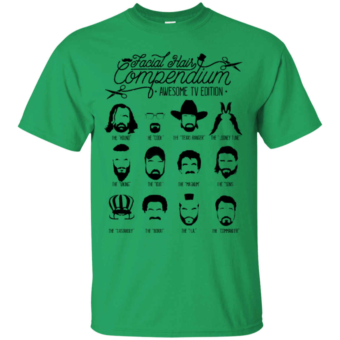 T-Shirts Irish Green / Small The TV Facial Hair Compendium T-Shirt