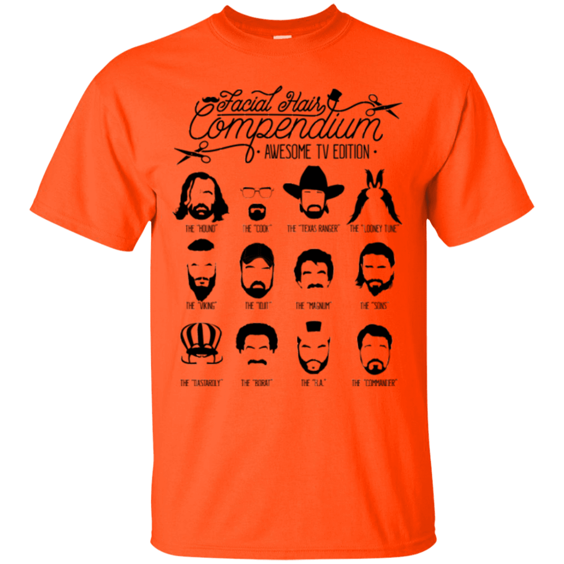 T-Shirts Orange / Small The TV Facial Hair Compendium T-Shirt