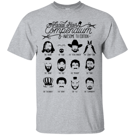 T-Shirts Sport Grey / Small The TV Facial Hair Compendium T-Shirt