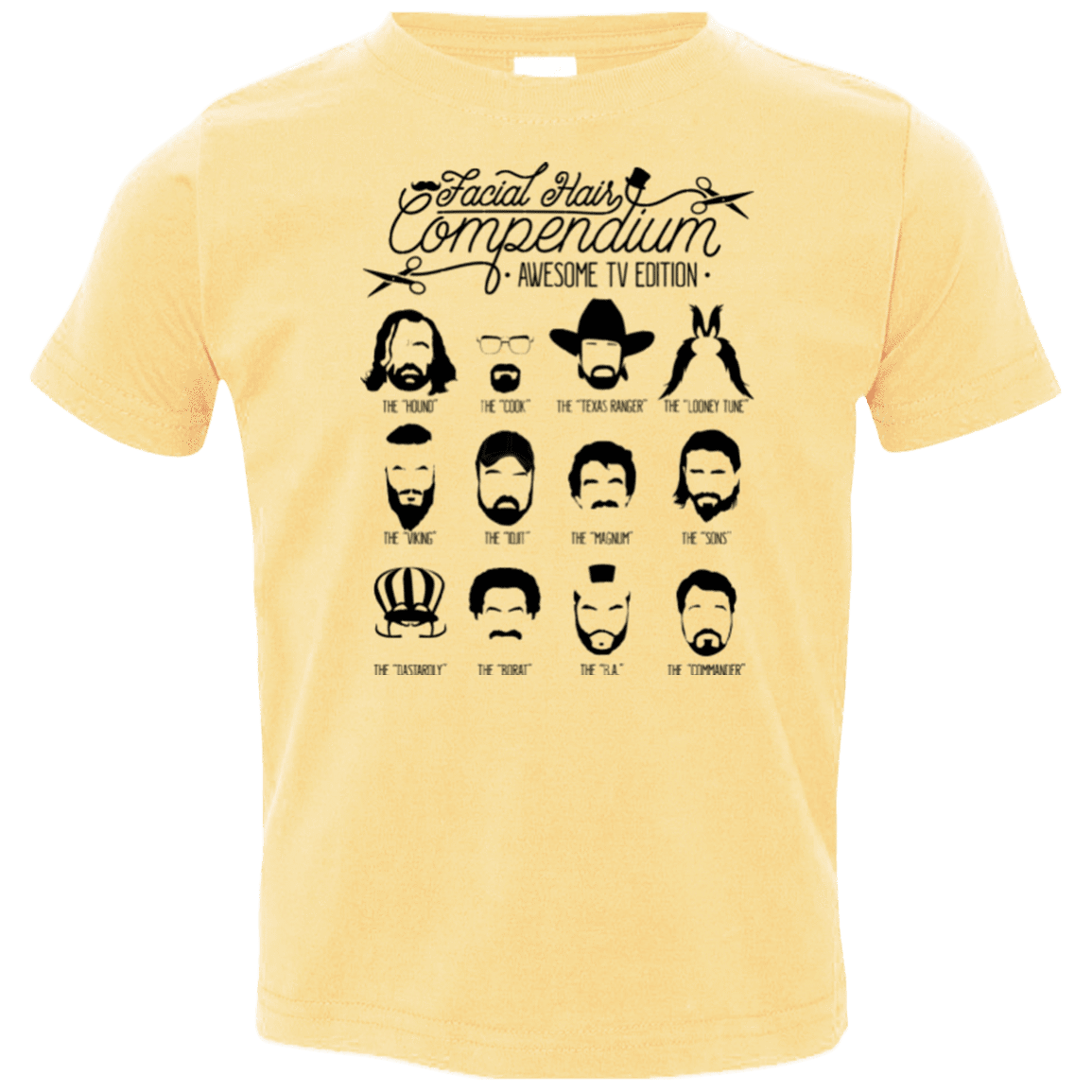 The TV Facial Hair Compendium Toddler Premium T-Shirt