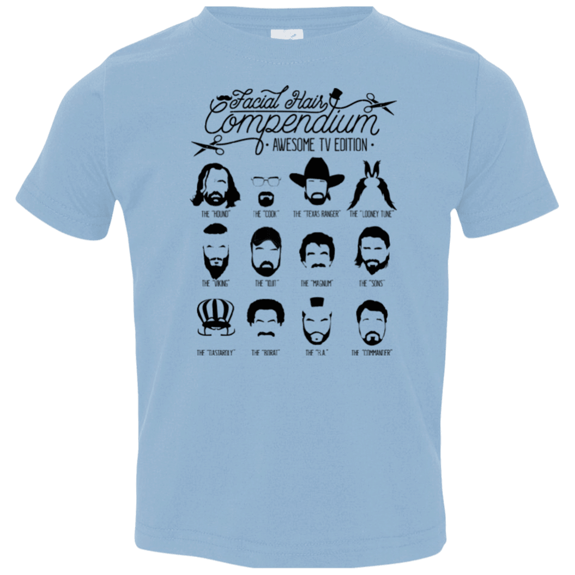 The TV Facial Hair Compendium Toddler Premium T-Shirt