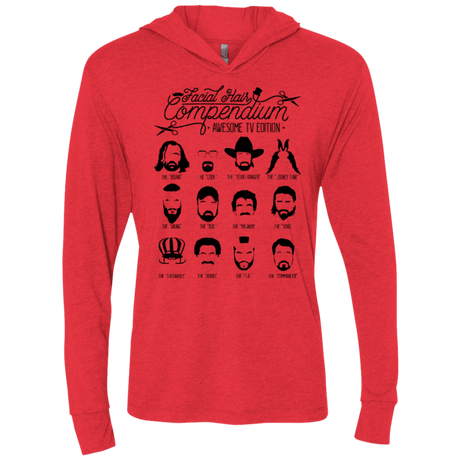 T-Shirts Vintage Red / X-Small The TV Facial Hair Compendium Triblend Long Sleeve Hoodie Tee