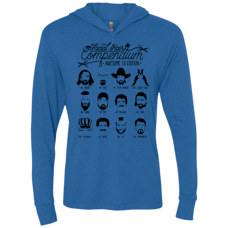 T-Shirts Vintage Royal / X-Small The TV Facial Hair Compendium Triblend Long Sleeve Hoodie Tee