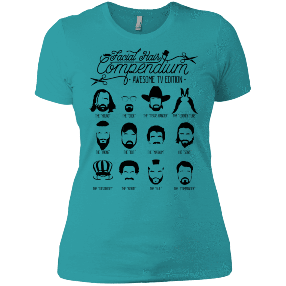T-Shirts Tahiti Blue / X-Small The TV Facial Hair Compendium Women's Premium T-Shirt