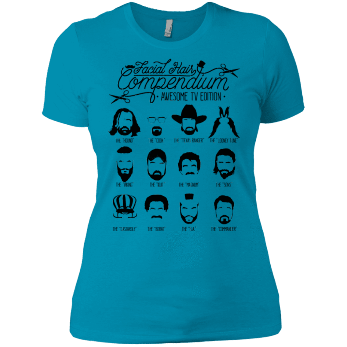 T-Shirts Turquoise / X-Small The TV Facial Hair Compendium Women's Premium T-Shirt