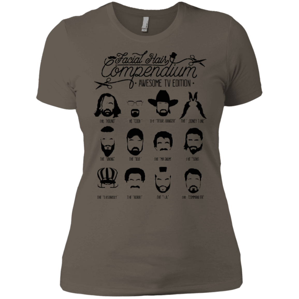 T-Shirts Warm Grey / X-Small The TV Facial Hair Compendium Women's Premium T-Shirt