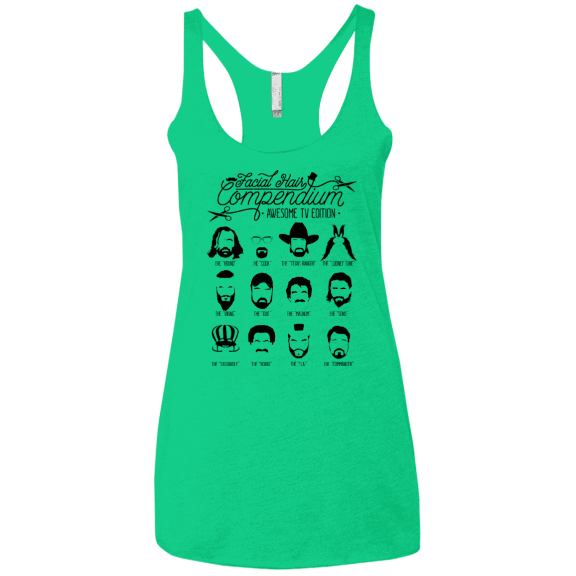 The TV Facial Hair Compendium Women's Triblend Racerback Tank