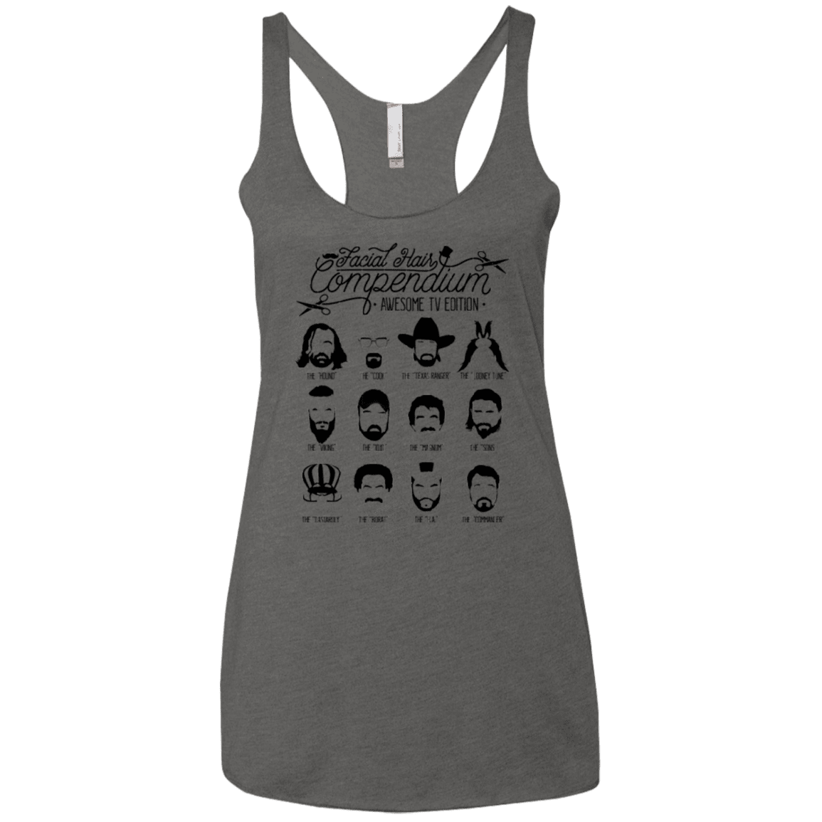 The TV Facial Hair Compendium Women's Triblend Racerback Tank