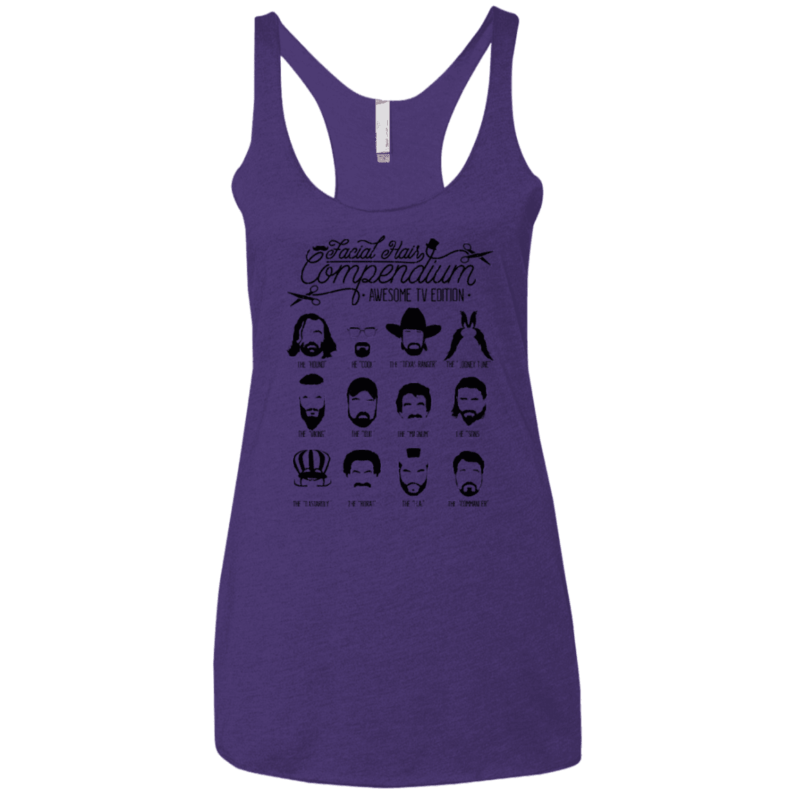 The TV Facial Hair Compendium Women's Triblend Racerback Tank