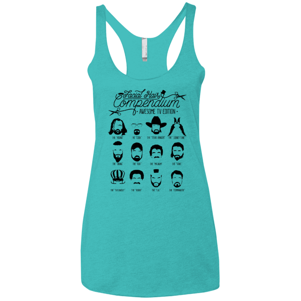 The TV Facial Hair Compendium Women's Triblend Racerback Tank