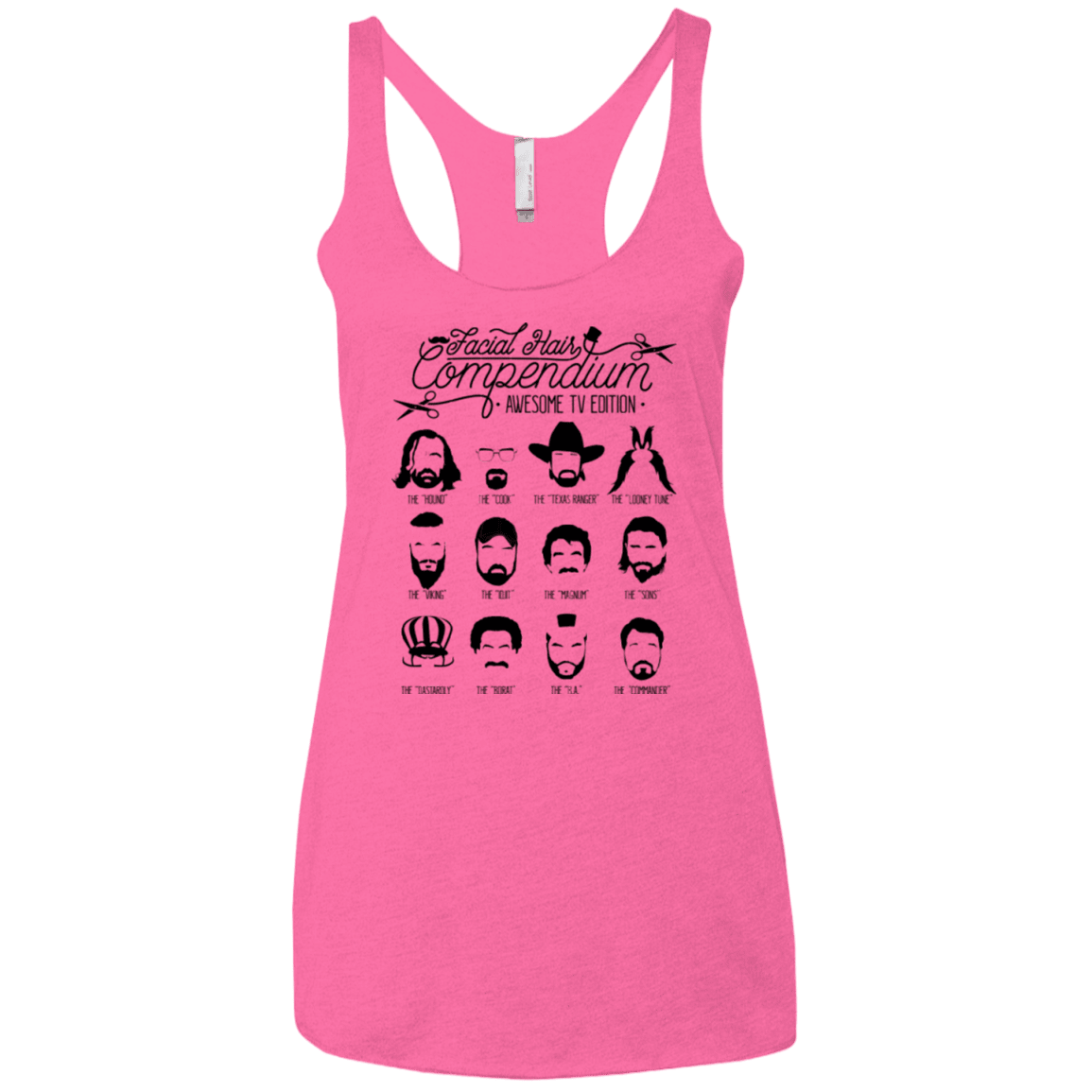 The TV Facial Hair Compendium Women's Triblend Racerback Tank