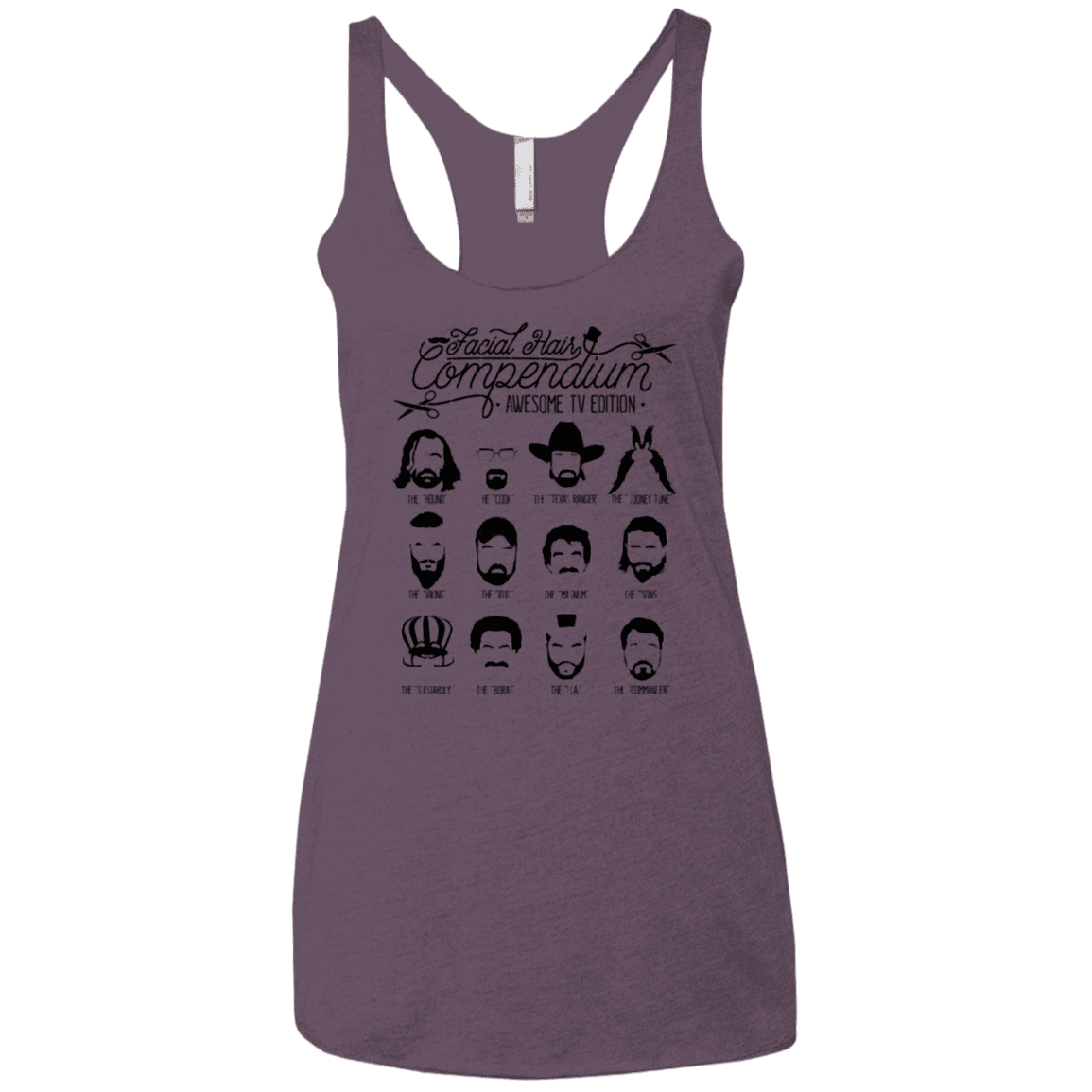 The TV Facial Hair Compendium Women's Triblend Racerback Tank