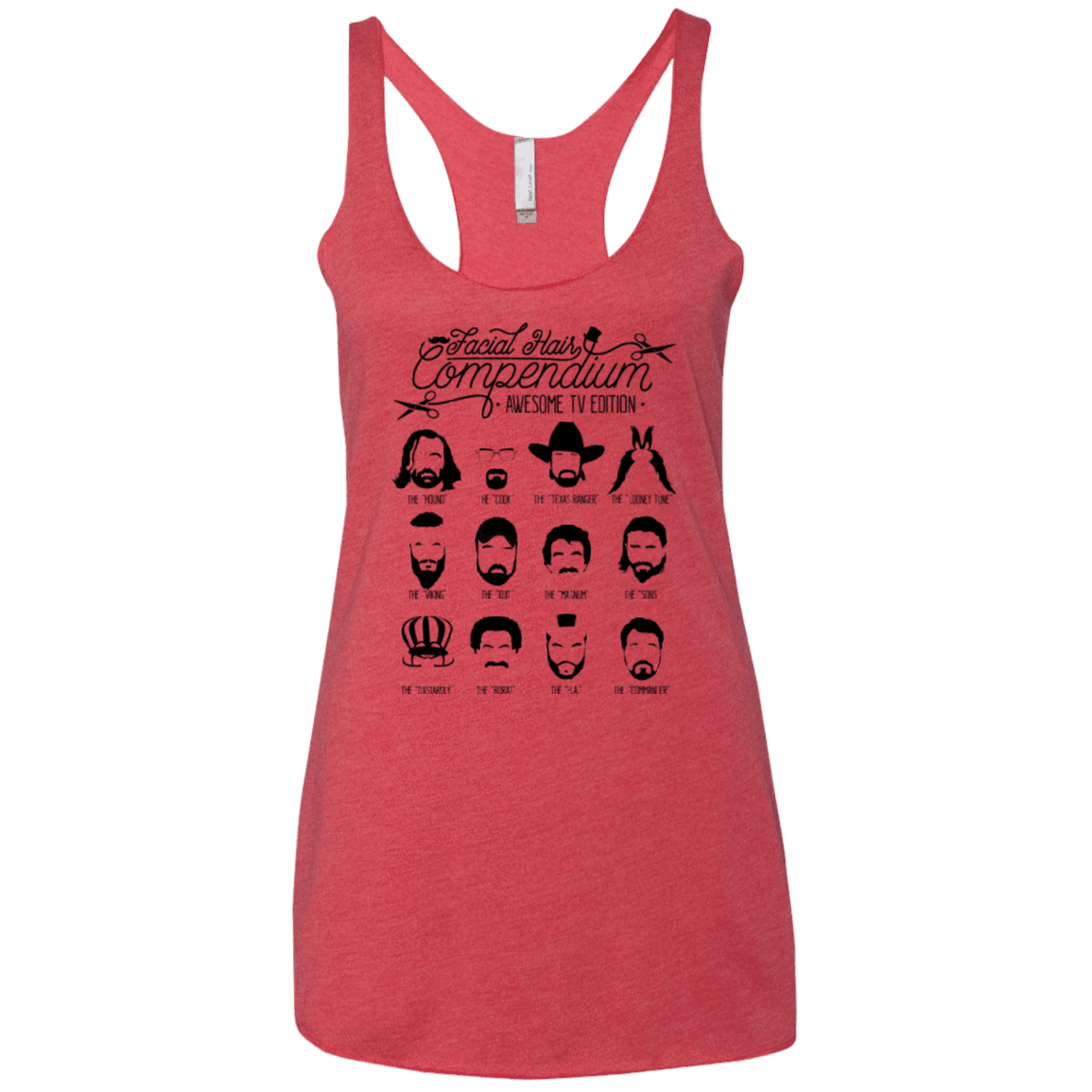 The TV Facial Hair Compendium Women's Triblend Racerback Tank