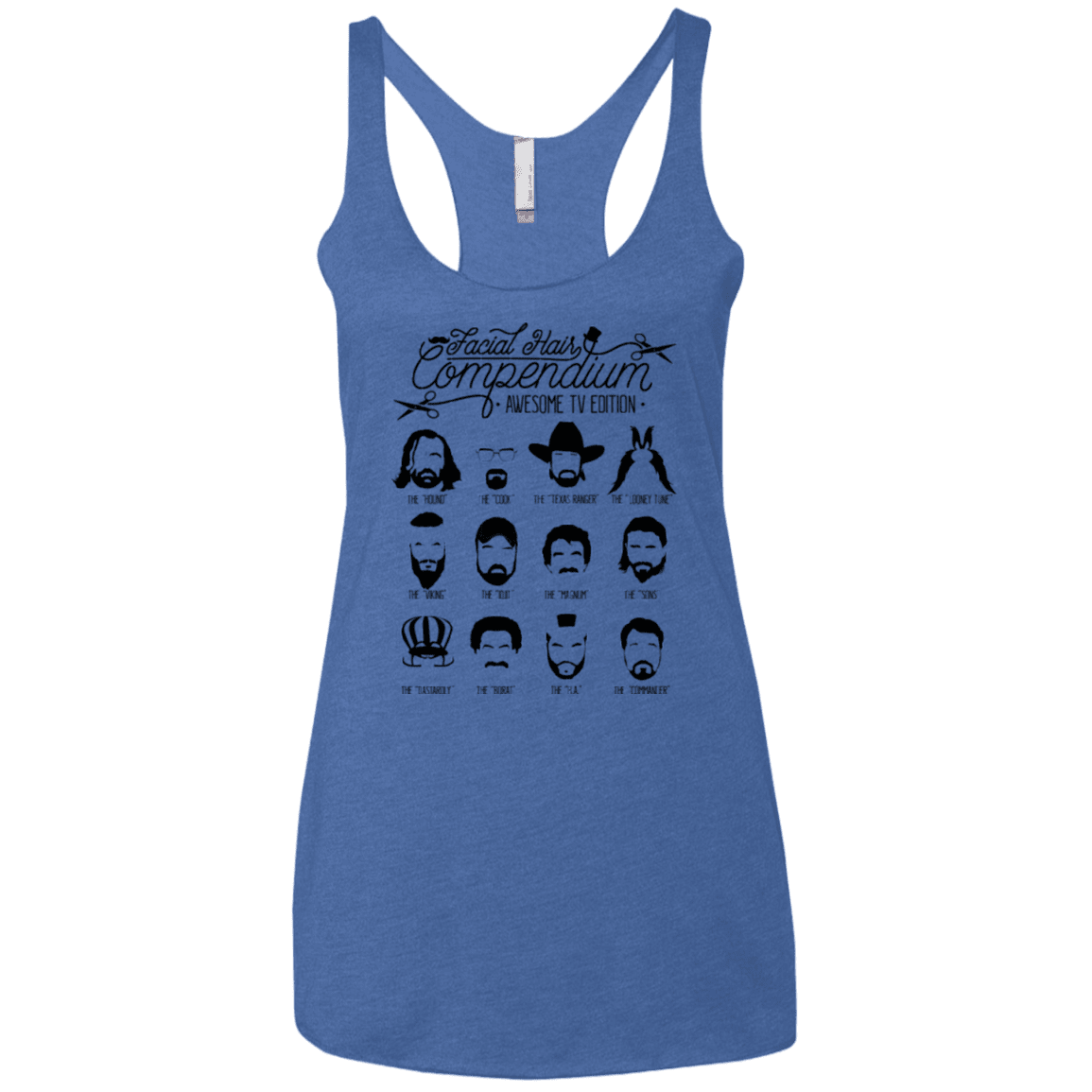 The TV Facial Hair Compendium Women's Triblend Racerback Tank
