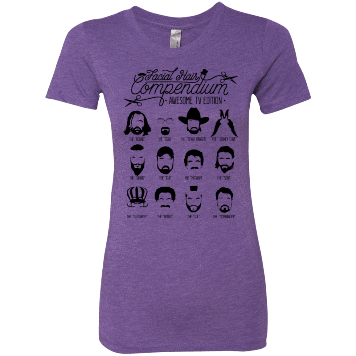 T-Shirts Purple Rush / Small The TV Facial Hair Compendium Women's Triblend T-Shirt