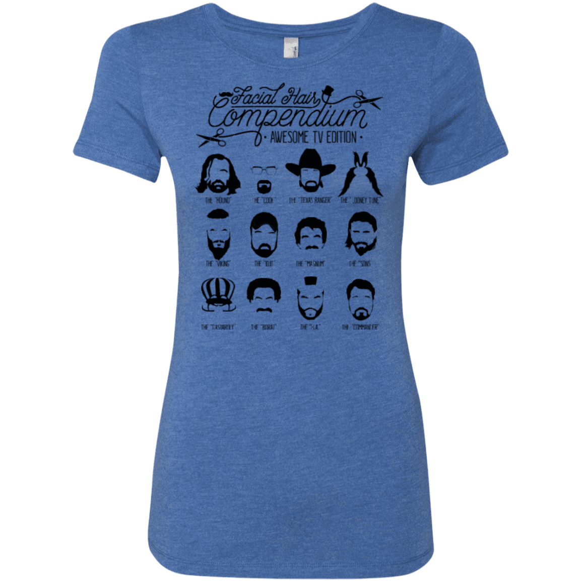 T-Shirts Vintage Royal / Small The TV Facial Hair Compendium Women's Triblend T-Shirt