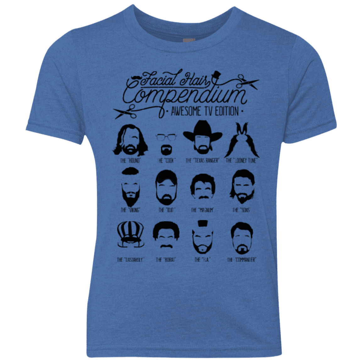 The TV Facial Hair Compendium Youth Triblend T-Shirt