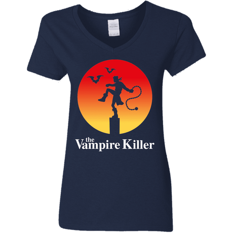 T-Shirts Navy / S The Vampire Killer Women's V-Neck T-Shirt