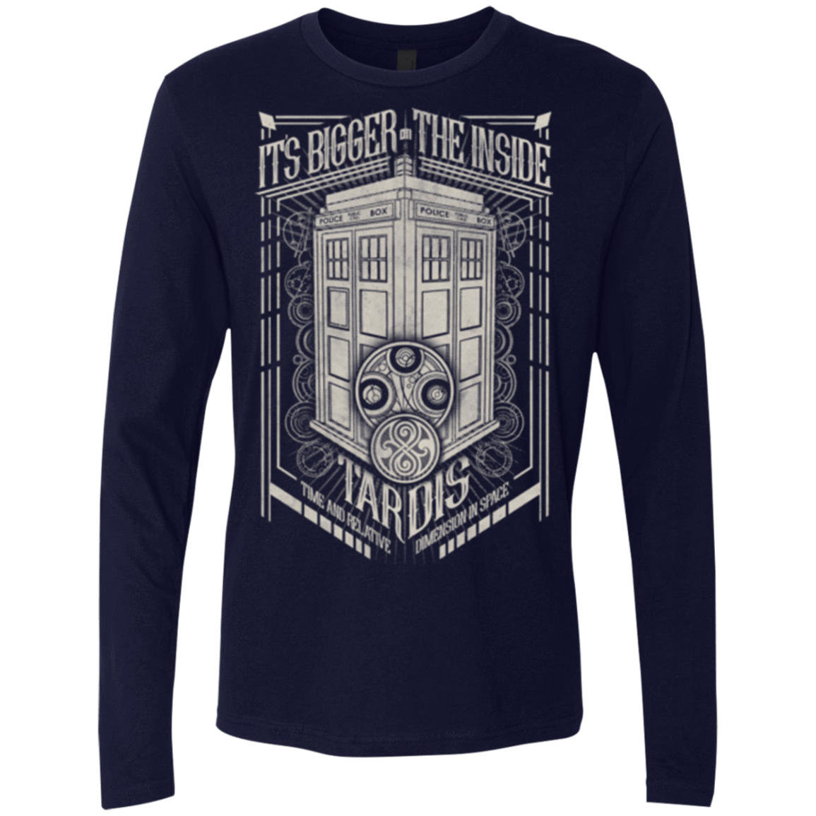 T-Shirts Midnight Navy / Small The Vintage Series - It's Bigger on The Inside Men's Premium Long Sleeve