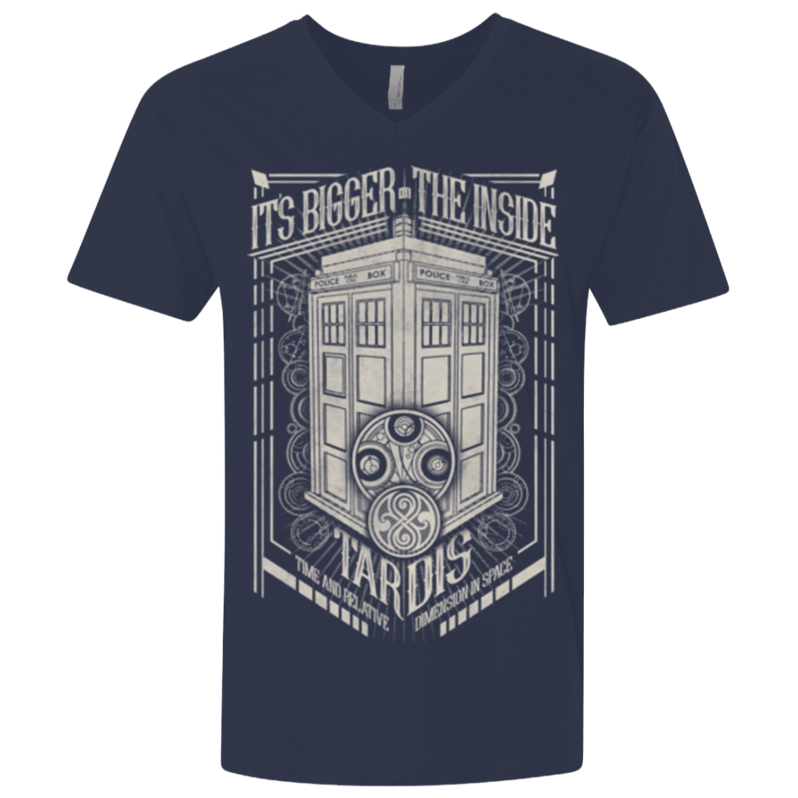 T-Shirts Midnight Navy / X-Small The Vintage Series - It's Bigger on The Inside Men's Premium V-Neck