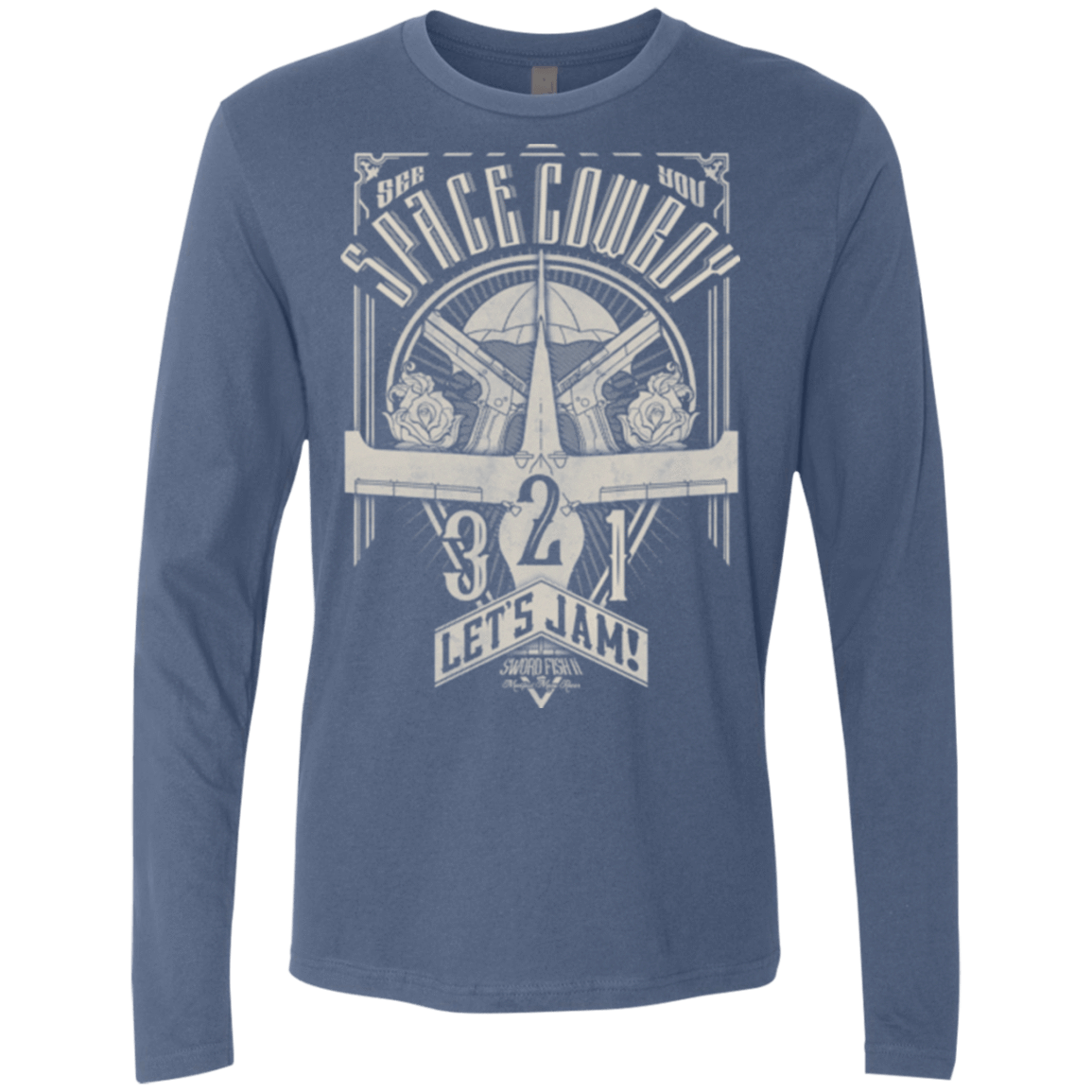 T-Shirts Indigo / Small The Vintage Series - Space Cowboy Men's Premium Long Sleeve