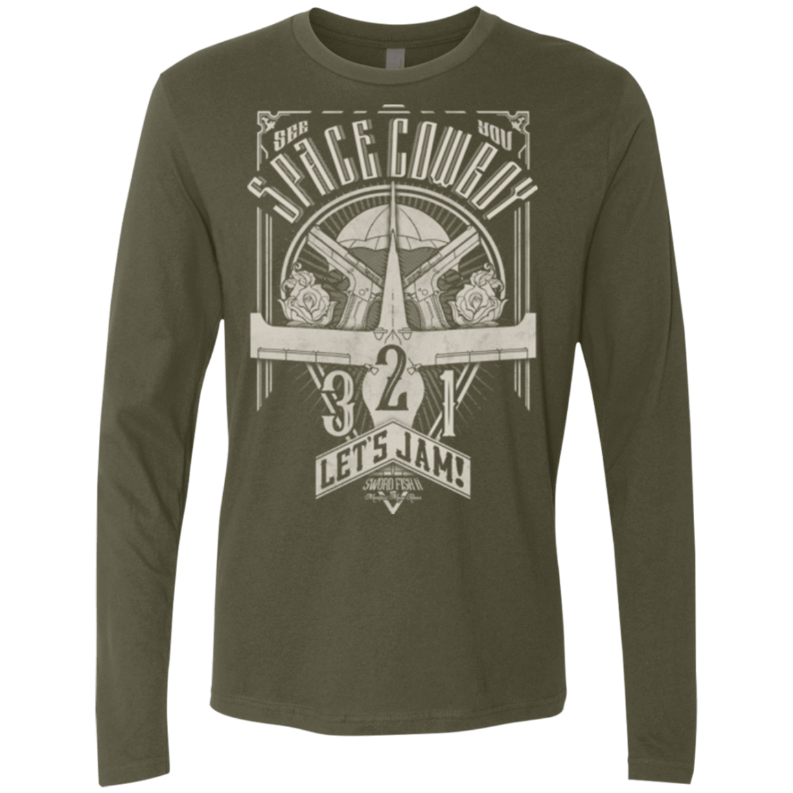 T-Shirts Military Green / Small The Vintage Series - Space Cowboy Men's Premium Long Sleeve