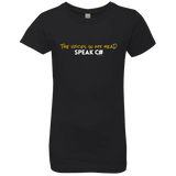 T-Shirts Black / YXS The Voices In My Head Speak C# Girls Premium T-Shirt