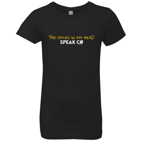T-Shirts Black / YXS The Voices In My Head Speak C# Girls Premium T-Shirt
