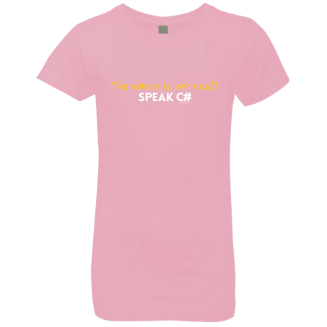 T-Shirts Light Pink / YXS The Voices In My Head Speak C# Girls Premium T-Shirt