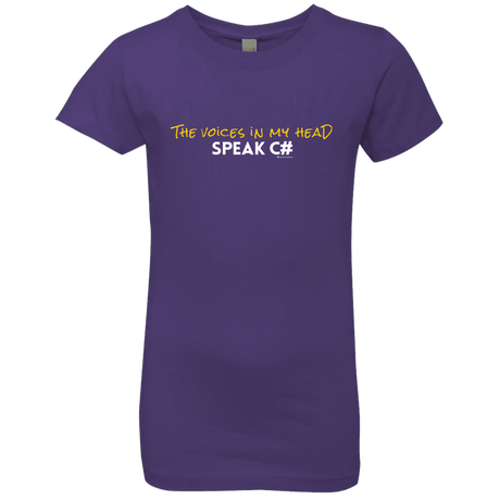 T-Shirts Purple Rush / YXS The Voices In My Head Speak C# Girls Premium T-Shirt