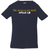 T-Shirts Navy / 6 Months The Voices In My Head Speak C# Infant Premium T-Shirt