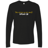 T-Shirts Black / Small The Voices In My Head Speak C# Men's Premium Long Sleeve