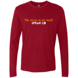 T-Shirts Cardinal / Small The Voices In My Head Speak C# Men's Premium Long Sleeve