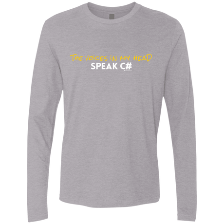 T-Shirts Heather Grey / Small The Voices In My Head Speak C# Men's Premium Long Sleeve