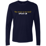 T-Shirts Midnight Navy / Small The Voices In My Head Speak C# Men's Premium Long Sleeve