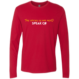 T-Shirts Red / Small The Voices In My Head Speak C# Men's Premium Long Sleeve
