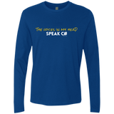 T-Shirts Royal / Small The Voices In My Head Speak C# Men's Premium Long Sleeve
