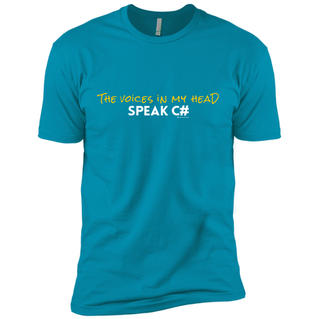 T-Shirts Turquoise / X-Small The Voices In My Head Speak C# Men's Premium T-Shirt