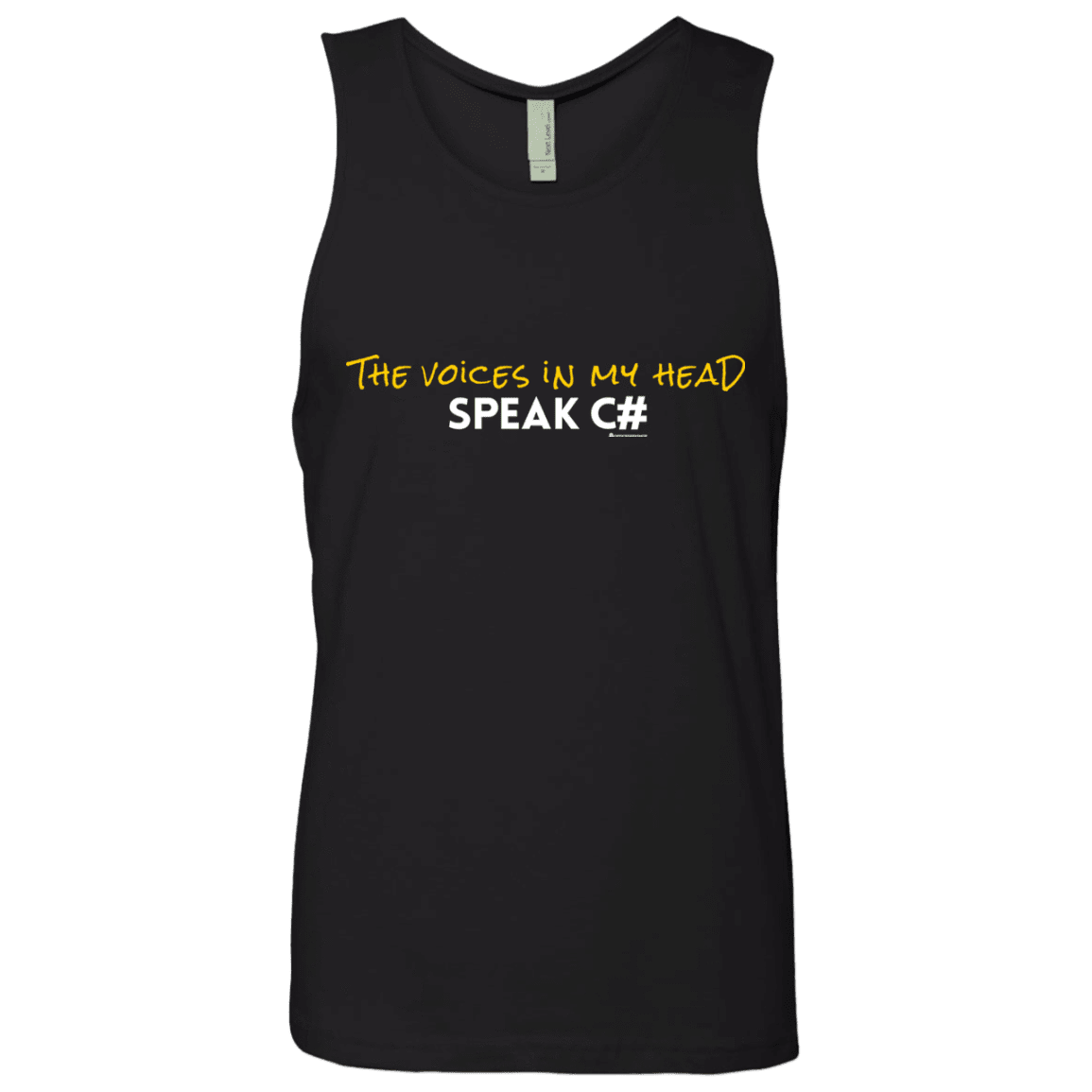 T-Shirts Black / Small The Voices In My Head Speak C# Men's Premium Tank Top