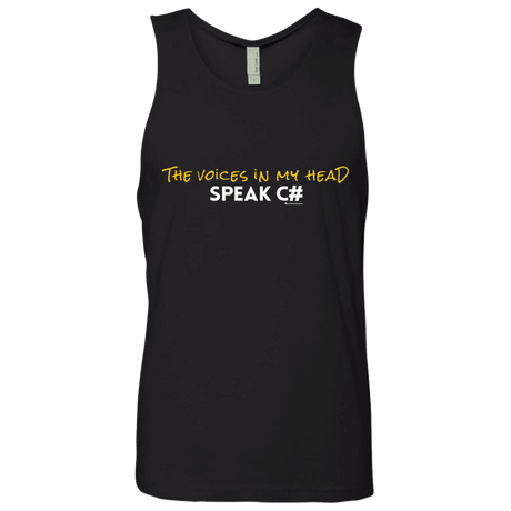 T-Shirts Black / Small The Voices In My Head Speak C# Men's Premium Tank Top