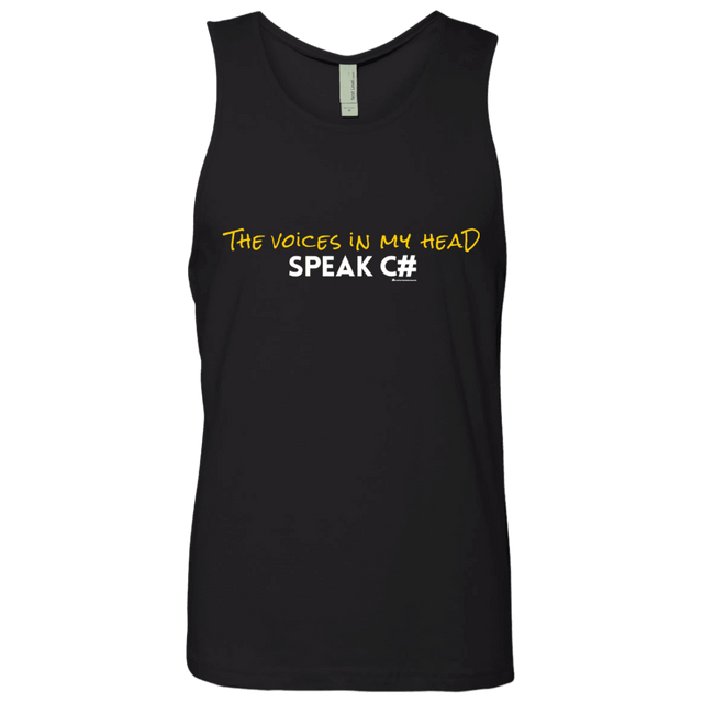 T-Shirts Black / Small The Voices In My Head Speak C# Men's Premium Tank Top