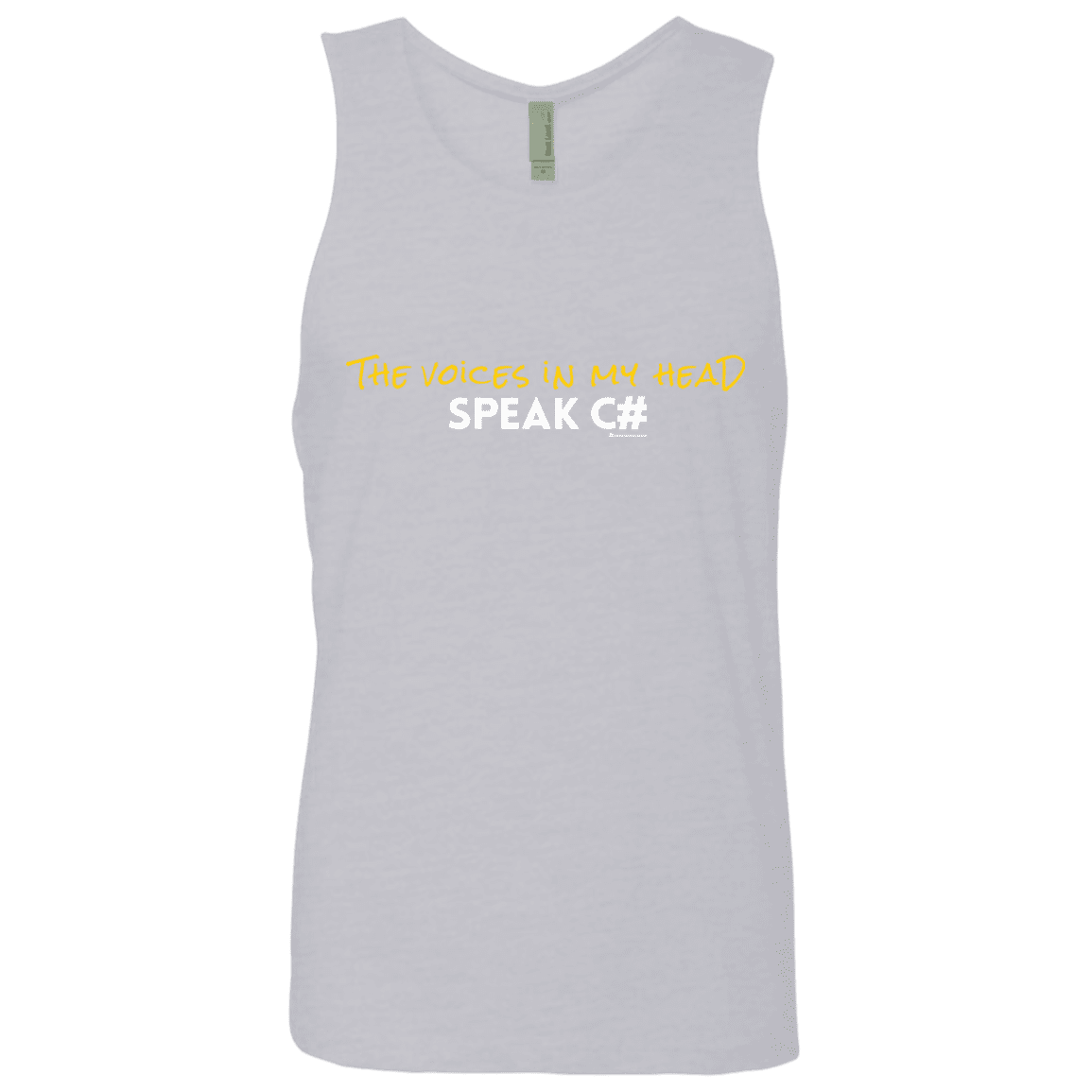 T-Shirts Heather Grey / Small The Voices In My Head Speak C# Men's Premium Tank Top