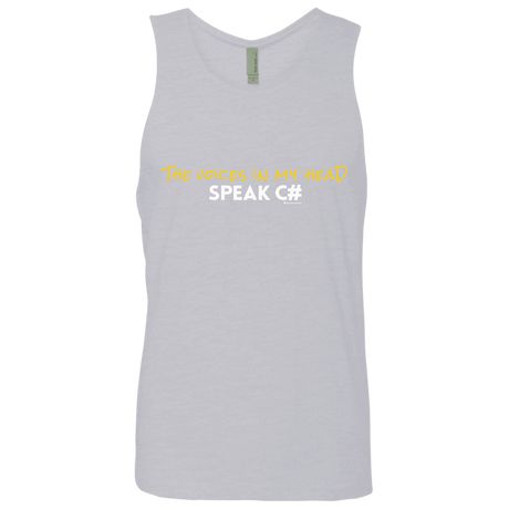 T-Shirts Heather Grey / Small The Voices In My Head Speak C# Men's Premium Tank Top