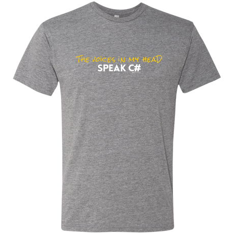 T-Shirts Premium Heather / Small The Voices In My Head Speak C# Men's Triblend T-Shirt
