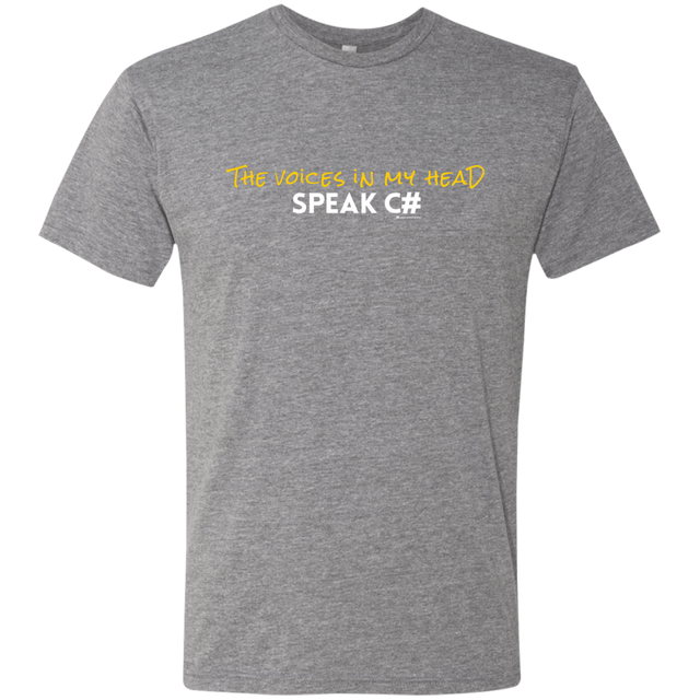T-Shirts Premium Heather / Small The Voices In My Head Speak C# Men's Triblend T-Shirt