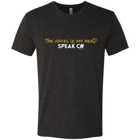 T-Shirts Vintage Black / Small The Voices In My Head Speak C# Men's Triblend T-Shirt
